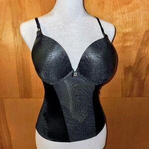 Very Sexy 34B Victoria's Secret Black Zip Up Corset